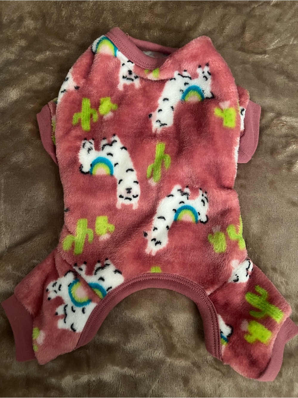 XS Llama Fleece Dog Pajamas